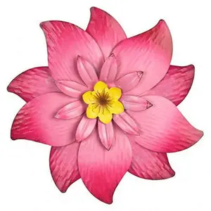 Flower Pattern Metal Wall Decor, Watercolor Floral Design, Flower Leaf Print Indoor Outdoor Hanging Ornament, Wall Art Decor for Garden Yard Lawn Fence Farmhouse Living Room Bedroom, Perfect for Spring & Summer Decoration