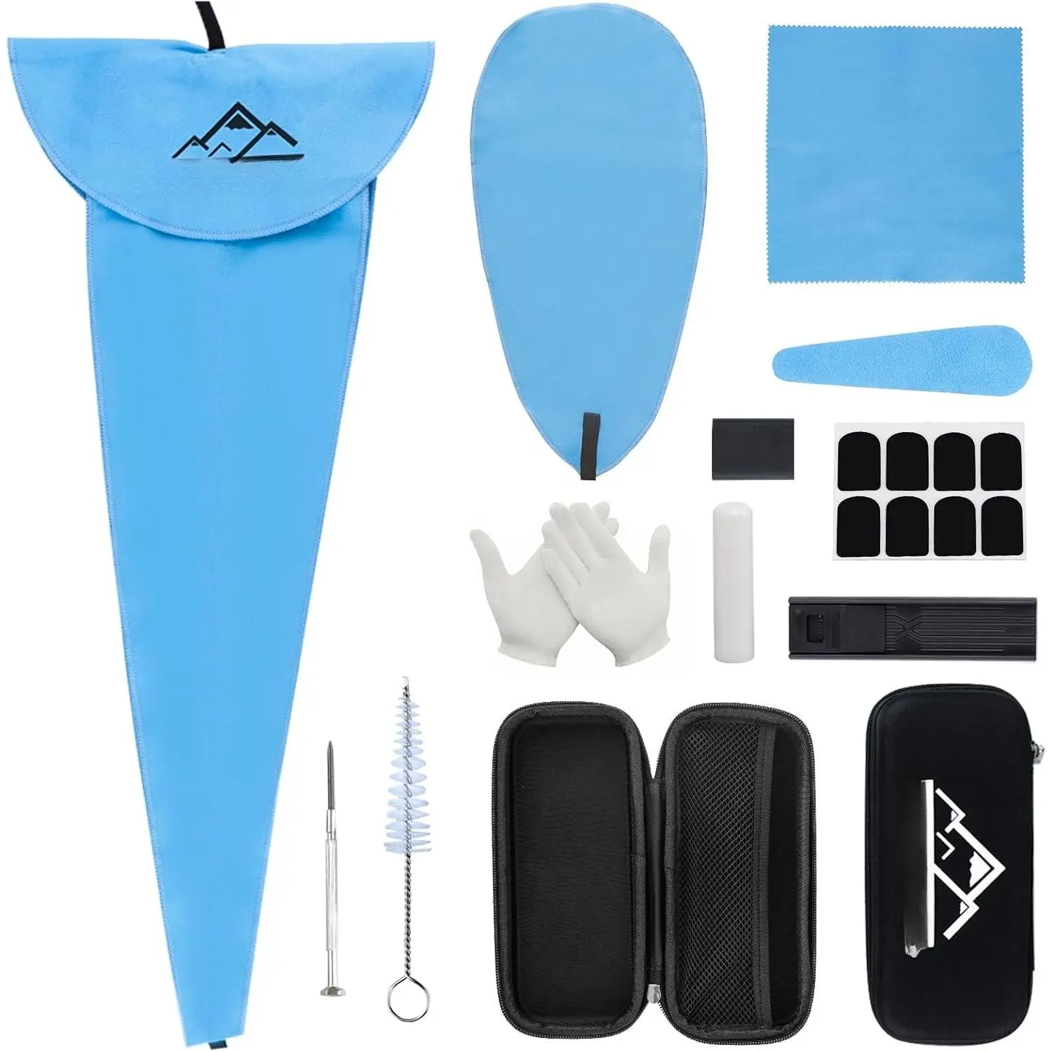 Saxophone Cleaning Kit with EVA Case for Alto Tenor Sax Clarinet Flute and other Wind & Woodwind Struments,Including Sax Cleaning Swab(4pcs),Mouthpiece Brush