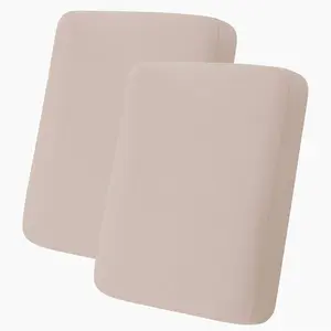 hyha Milk Silk Couch Cushion Covers, Soft Washable for 2 Cushion Couch, Stretch Sectional Cushion Covers for Furniture with Elastic Bottom(2 Packs, Taupe)