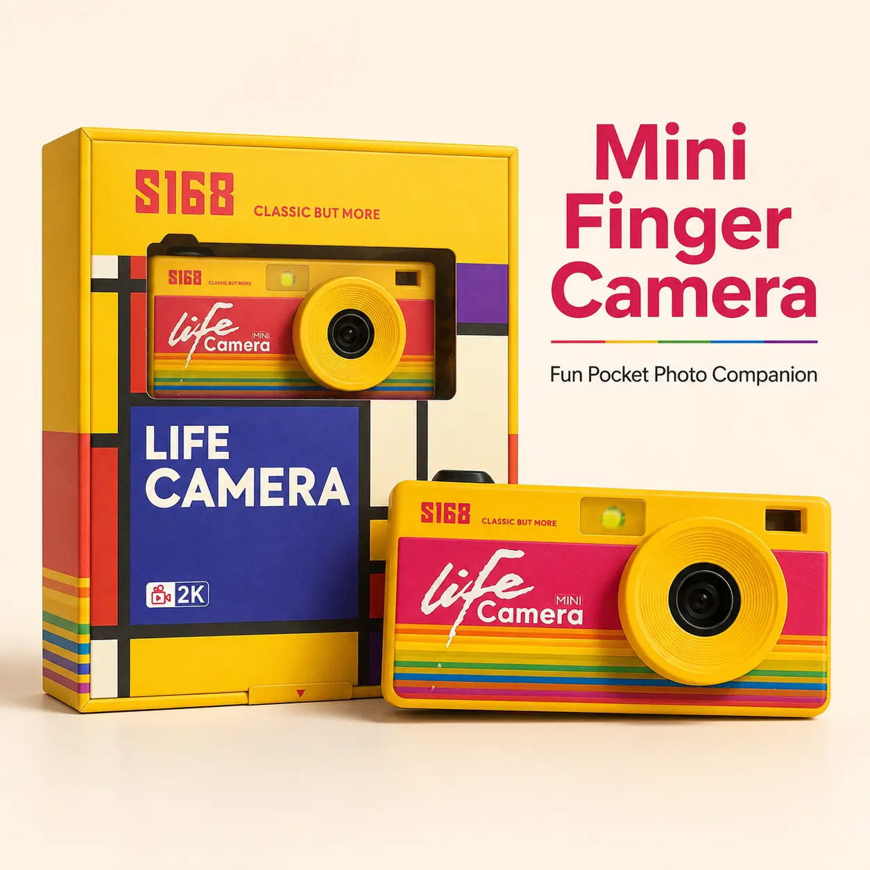 Mini Keychain Digital Camera, 1080P HD auto-fill flash, 7 filters, Retro Aesthetic Digital Point and Shoot Camera for Teens, Pocket-Sized Vintage Digicam Bag Charm, 1080P Vlogging Camera with 16GB Card, Birthday Gift for Kids & Friends