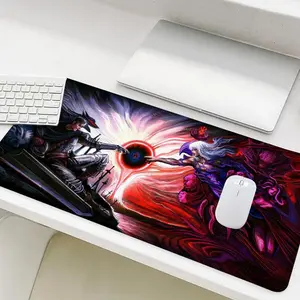 Anime Pattern Mouse Pad, Rectangle Gaming Mouse Pad, Non-Slip Rubber Base Stitched Edge Desk Pad, Office Desk Accessories for Home Office Game Room, Anime Mousepad