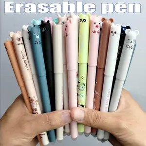 20pcs Erasable Ballpoint Pens + 10pcs Refills, Panda Pattern Pen Caps, High Quality Writing, Durable No Bleed (mixed Set)