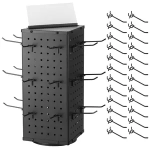 Rotating Pegboard Display Stand – 4-Sided Spinner with 24 for Jewelry, Craft & Retail Use
