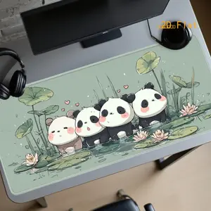 Free Express2D Flat XXL/XL/L Extra Large Gaming Mouse Pad, Desktop Decorative Mouse Pad, Office Supplies and Accessories, Gift for Gaming Enthusiasts, Lotus Pond Design Cute Panda Large Mouse Pad, Anime Desktop Mouse Pad Suitable for Office and Gaming, XL
