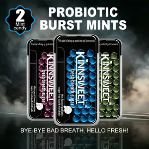 Sugar-Free Breath Mint Beads | Cool Mint Bursting Capsules - Fast-Acting, Probiotic Oral Fresh Mints, Zero Sugar, Fresh Breath Support - Refreshing Crunchy Mint Beads – 3 Flavor Packs