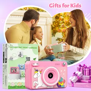 Instant Camera, Front Rear Dual Selfie Kids Camera with 1080P Videos, Holiday Birthday Gifts for Kids Age 3-14, Toddler Portable Travel Print Digital Camera Toy for 4 5 6 7 8 9 Year Boys Girls
