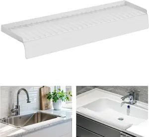 Silicon Edge Protectors for Kitchen Sink, Splash Guard With Suction Cups, Upgraded Design for Quartz, Granite, Bathtub (White, 20" x 4")