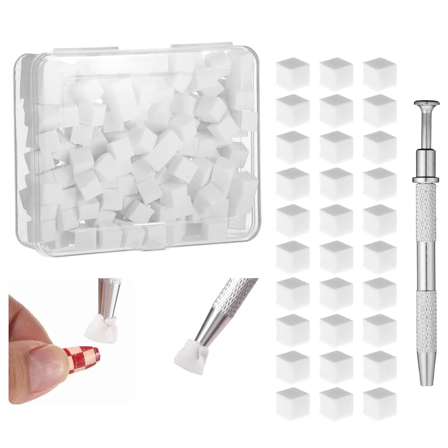 Soft Sponges with Grabbing Pen for Ombre and Aura Nail Art with Brush ...