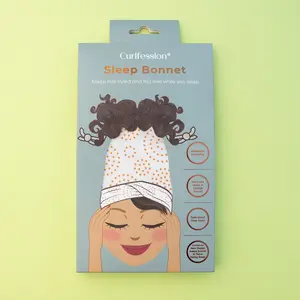 Curfession Sleep Bonnet - Adjustable Haircare Bonnet for All Hair Types - Satin Lined Inner Layer - Prevents Hair Breakage & Frizz - Heatless Design - Cross Over Hem Design - Perfect for Bedtime & Outerwear