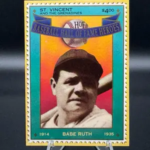 Babe Ruth 1992 St. Vincent Baseball Hall of Fame Heroes Collectible Card