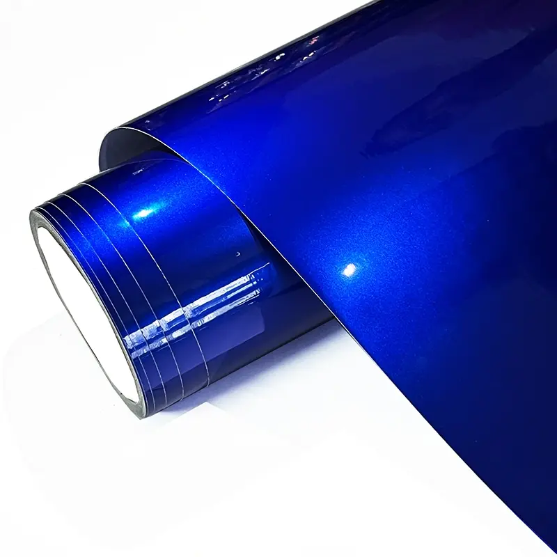 Ultra Glossy Amber Blue Glitter Metallic Vinyl Wrap For Cars Film Roll With Air Release Self Adhesive Car Motorcycle DIY Decorative Decal Sticker, Car Vehicle Decoration, Automobile Decals, Car Wraps