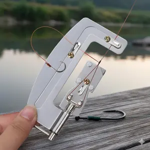 Professional Stainless Steel Semi-Automatic Hook Tying Tool - Portable, Labor-Saving Fishing Knot Tying Kit with Anti-Slip Design, High Durability for Saltwater & Freshwater Fishing Line Connections.
