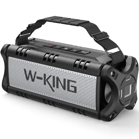 KING D8 90W Portable Audio Speaker - IPX6 Waterproof Bass Speaker with 90W Deep Bass, NFC, Rechargeable Battery, Stereo Sound, Adjustable Braided Strap, Shockproof, Ideal for Campfire/BBQ Party (Green)