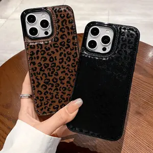 Soft Pink Leopard Shadow Pattern, made of durable TPU, including card slots, and providing various functional functions, suitable for bank and transportation cards, suitable for iPhone 17 16 15 14 13 12, Samsung and other series models