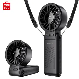Miniso Foldable Portable Turbo Handheld Fan, High-Speed Rechargeable, 120 Adjustable Speed Settings, 3600mAh Battery with LED Display, Personal Fan for Outdoor Travel & Home