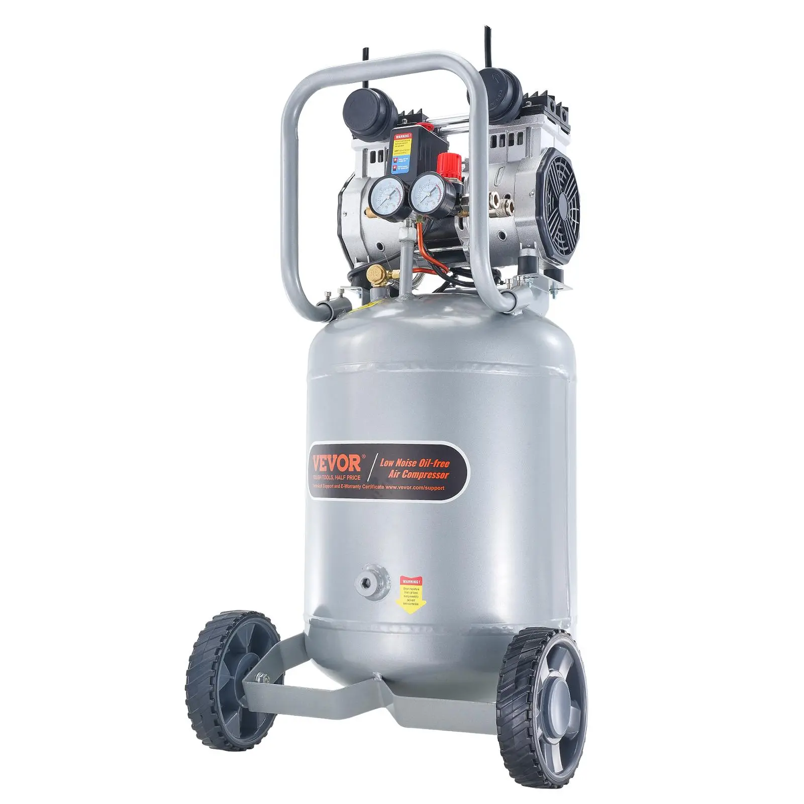 【summerfinds】VEVOR 13 Gallon Air Compressor, 2HP 4.6 SCFM@90PSI Oil Free Air Compressor Tank, 66dB Ultra-Quiet Compressor for Tire Inflation, Auto Repair, Woodwork Nailing, Spray Painting (125PSI Max Pressure),father'sdaygifts