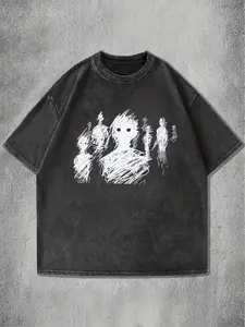 valentine shirts Drawing theme Printing Loose round neck fashion women's clothing Washed short sleeves Cotton washed short sleeves