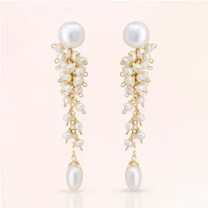 Pearl Cluster Stud Earrings