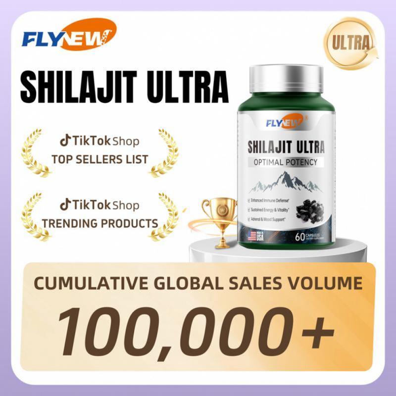 FLYNEW Optimal Potency I Shilajit Ultra Adaptogen Energy Stamina Immune Antioxidants Made in USA 60 Capsules Healthcare Vitamin Fitness Supplement