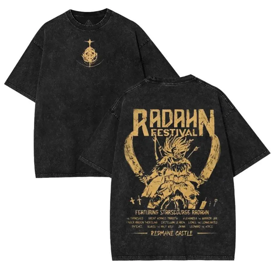 Radahn "Festival" Elden Ring Retro Limited Vintage Lightweight Cotton Washed Tee Perfect Gift for Game Fans, Lovers graphic tees Tshirt Menswear Top