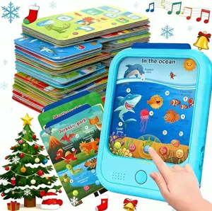 Screen-Free Kids Educational Learning Tablet Toy for Toddlers 2-6, Flash Card Pad with Alphabet, Number, Food, Time, Music, Vehicle, Jurassic Park Learning, Requires 4 AAA Batteries