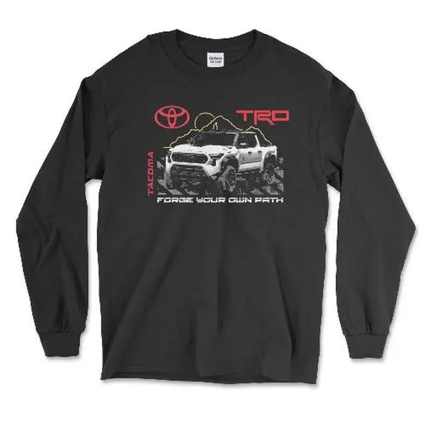 Toyota Tacoma TRD Pick-Up Long Sleeve Tee-Off Road Gear Casual Fabric Graphics Apparel, Stitch, Streetwear