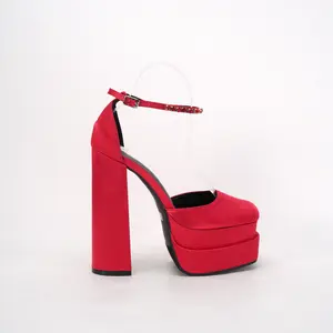Women's Elegant Black Jewel Ankle Strap Block Heel Sandals with Square Toe & Slip-Resistant Outsole Perfect for Parties