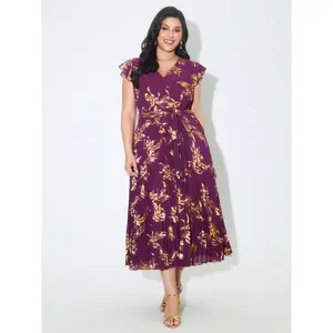 BLOOMCHIC Plus Size Sequin Side-Tie Pleated Midi Dress [M-6X]2026 Summer Vibes
