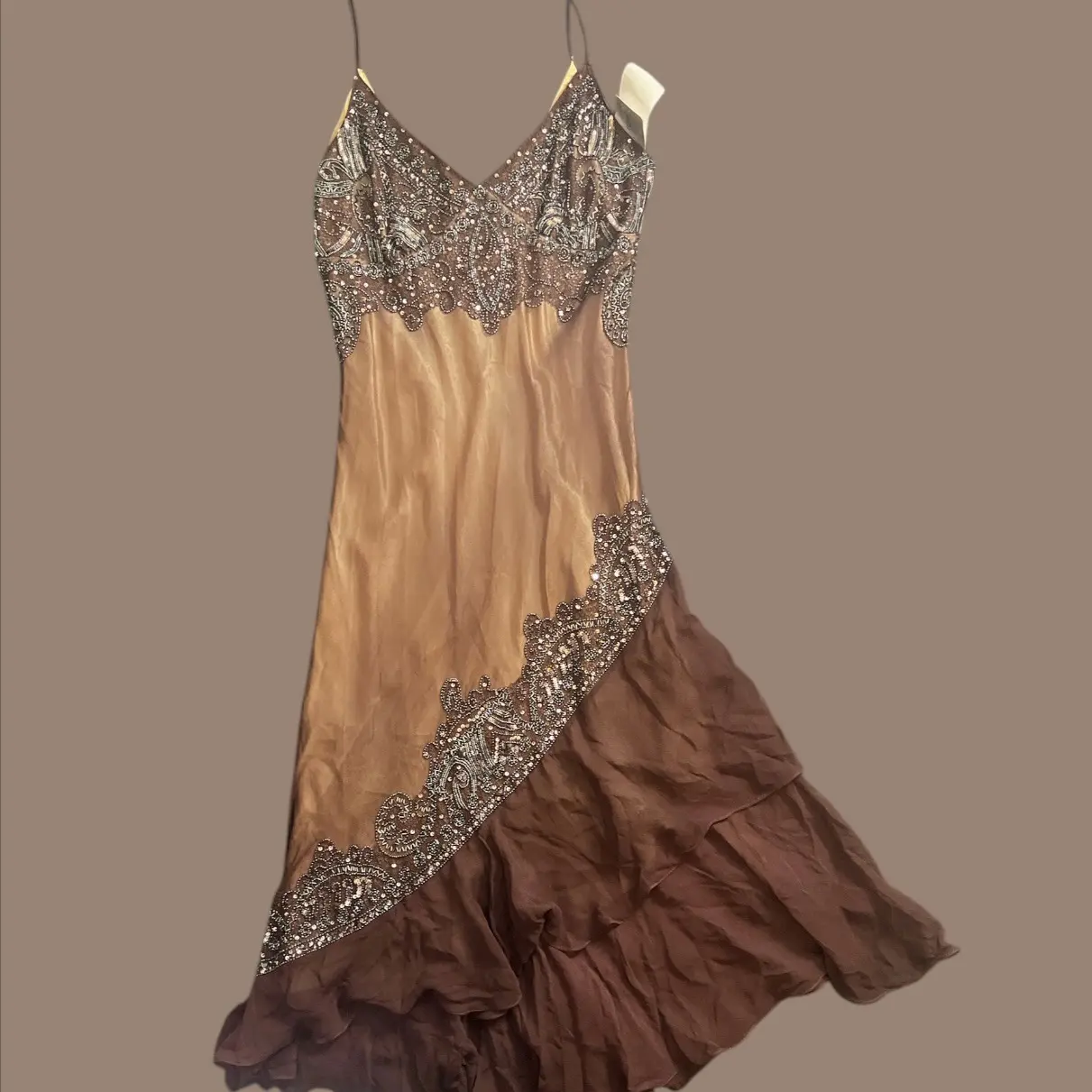Vintage brown beaded dress Vintage brown beaded dress