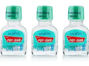 POY-SIAN Thai Pim-Saen Oil 3ml Pack of 3 8cc Jars for Fast Relief Nasal Congestion Soothing Headaches Muscle Aches Travel Size