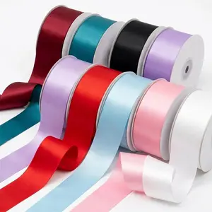 Luxury Satin Ribbon for Gift Wrapping & FlowerBouquets - Soft Silk Feel Decorative Ribbon forWedding, Birthday, Valentine's Day & HolidayPackaging - Red, White & Black Colors for DIY Craftsand Boutique Gift Boxes