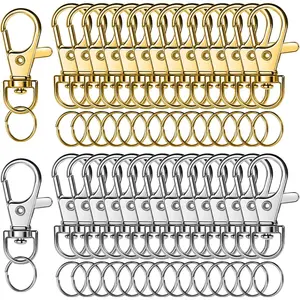 60 count Lobster Claw Clasps and Key Rings,  Making kit, Keychains Clips and Key Chain Ring, Split Rings, for Key Chain,  Making, Art Crafts,  &