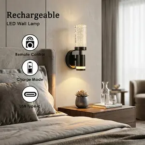 Luxury Bubble Wall Light, 4000mAh Battery Powered, Aluminum/Acrylic Design, Three-Color Light with Remote Control, For Bedrooms, Living Rooms, Hallways, Entryways, and Home Offices, Indoor Decorative Wall Light