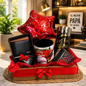 NORELD Father's Day Gift Basket | Personalized Mug, Wallet, Balloon & Gift Set