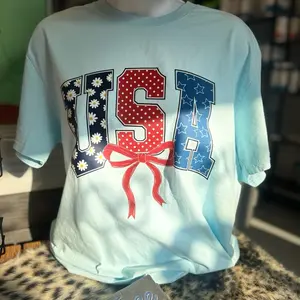USA daisy flower chambray Comfort Color Tshirt  T-shirt, Summer Tshirt, Trendy Tshirt, Viral Tshirt,