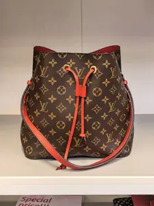 Pre-owned Louis Vuitton vcoated canvas Bucket bags Red Straps NeoNoe bucket Red interior (BF 12Z) SG00518