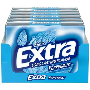 Wrigley's Extra Peppermint Sugar-Free Chewing Gum Mega Pack of 6 - 35 Sticks Each - Long Lasting Flavor & Perfect for Sharing - WM Wrigley Jr Company - Snack