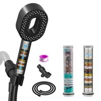 Matte Black shower set + 3 PACK 20 Stage Filter