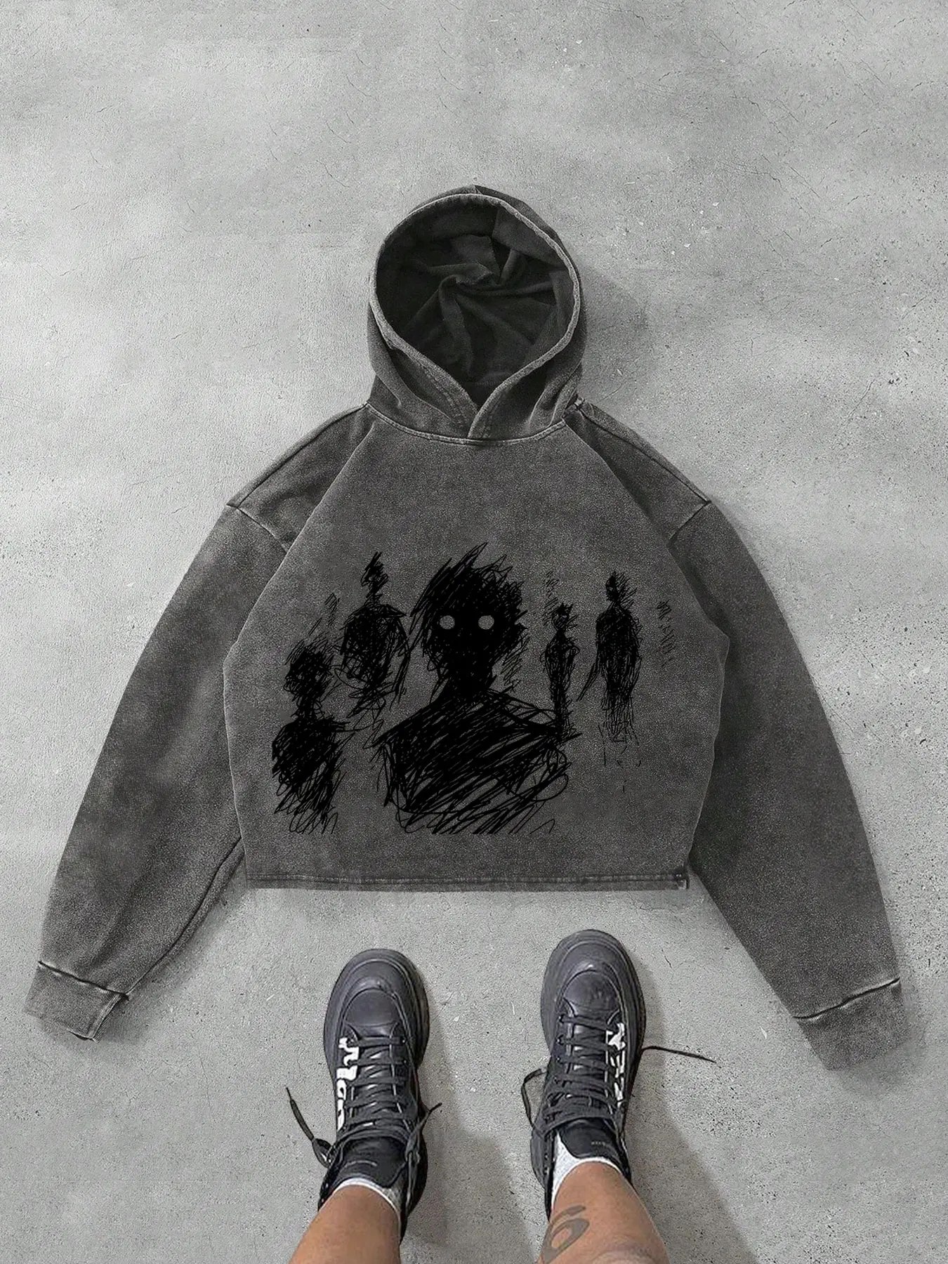 Unisex Hooded Sweatshirt, Heavy Hoodie, Long Sleeve, Graphic Pattern, Pure Cotton Fabric, Comfortable Casual Wear, Suitable for All Seasons, Daily Fashion