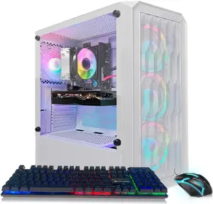 STGAubron Gaming PC Computer Desktop, AMD Ryzen 5 2600 up to 3.9G, GeForce RTX 3050 6G, 16GB DDR4, 1TB SSD, WiFi 6, BT 5.2, RGB Fan x4, Windows 11 Home