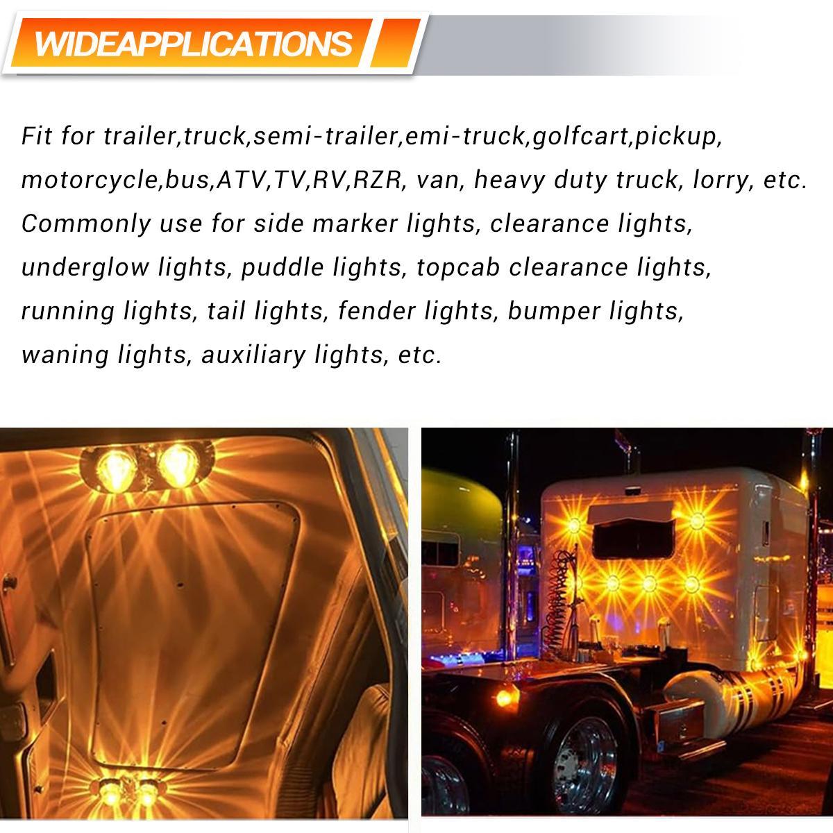 2PCS LED Watermelon Lights Truck Car Side Marker Light pick up Truck Clearance Lamp Turn Signal Indicator Lamp for Lorry Trailer
