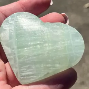 Pistachio Calcite Heart — Soothing Mint Green Stone of Renewal & Emotional Healing (Intuitively Chosen)