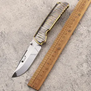 9CR14 Steel Blade Fire Burned Titanium Alloy Handle Survival Camping Collectible Self Defense Fishing Portable EDC Fruit Knife For Outdoor Tactical Gear