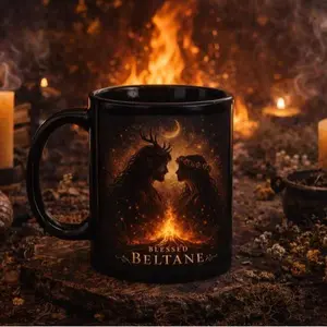 [Sale off up to 50%] Beltane Mug, Blessed Beltane Cup, Pagan Gift, Witchy Coffee Mug, May Day Festival, Fire Ritual, Celtic Pagan Decor, Witchcraft Gift