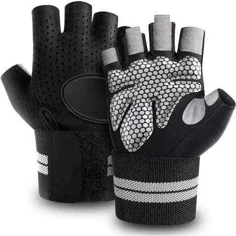 Gym Gloves with Wrist Protection, Non-Slip Weightlifting Gloves, Essential Fitness Equipment for Men & Women, Fitness Accessories, Crossfit Training Gear, Workout Accessories, Fitness Exercise Accessories