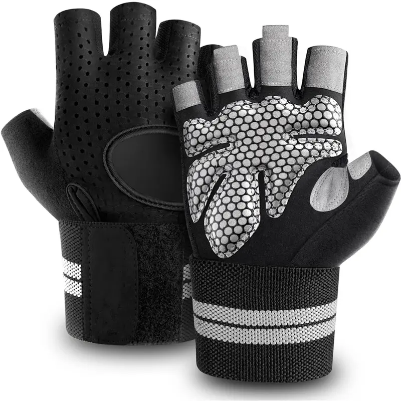 Gym Gloves with Wrist Protection, Non-Slip Weightlifting Gloves, Essential Fitness Equipment for Men & Women, Fitness Accessories, Crossfit Training Gear, Workout Accessories, Gym Accessory