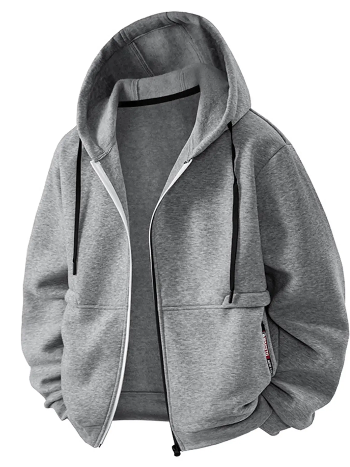Men's Waffle Fleece Jacket, Loose Fit Warm Coat for Fall & Winter, Trendy Thickened Outerwear, Casual Fashionable Men's Clothing, Long Sleeve