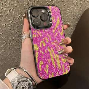 Abstract Purple-Gold Pattern Smartphone Case, Silicone & PC Back Protector - Shockproof, Anti-Scratch, Durable Handheld Accessory for iPhone 17, 16 Pro Max, 15 Plus, 14, 13, 12, 11, Air Plus Cellphone Cover, Accessories, Casing