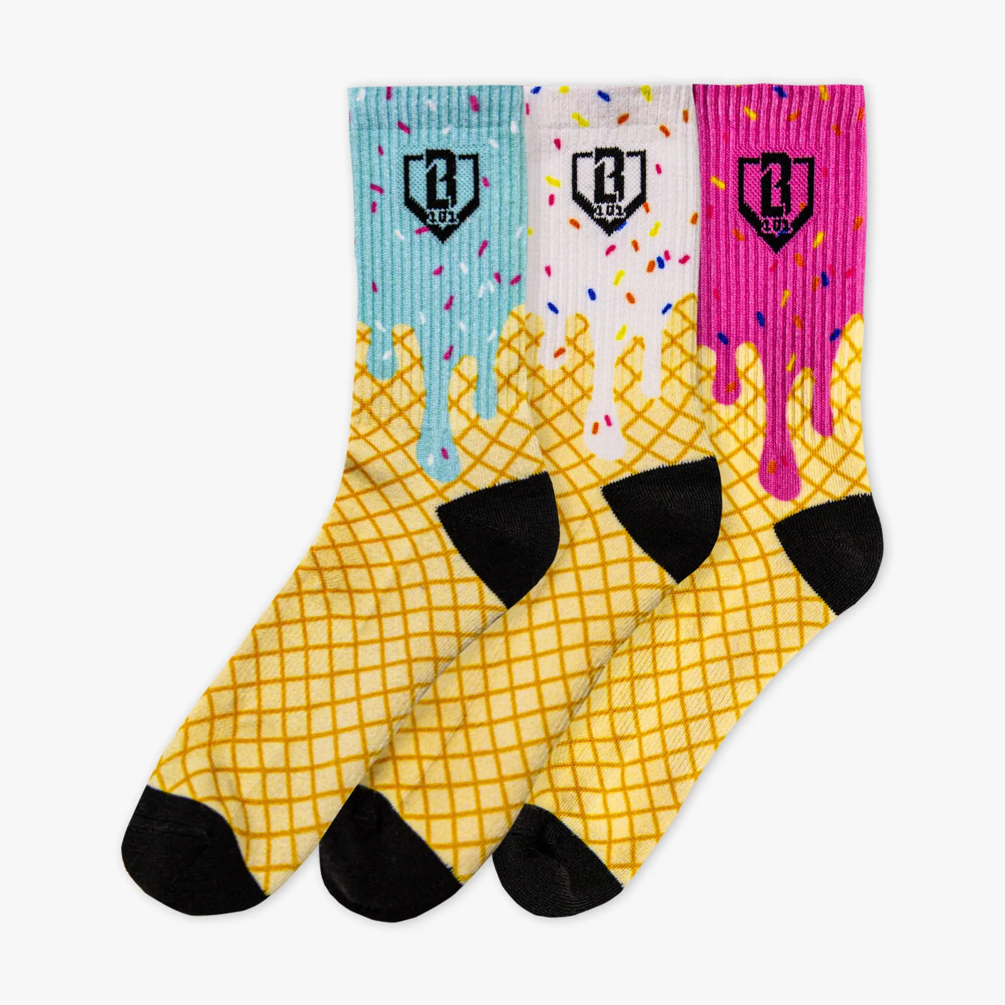 Ice Cream Performance Poly Socks 3-Pack - Cotton Candy Ice Cream Performance Poly Socks 3-Pack - Cotton Candy
