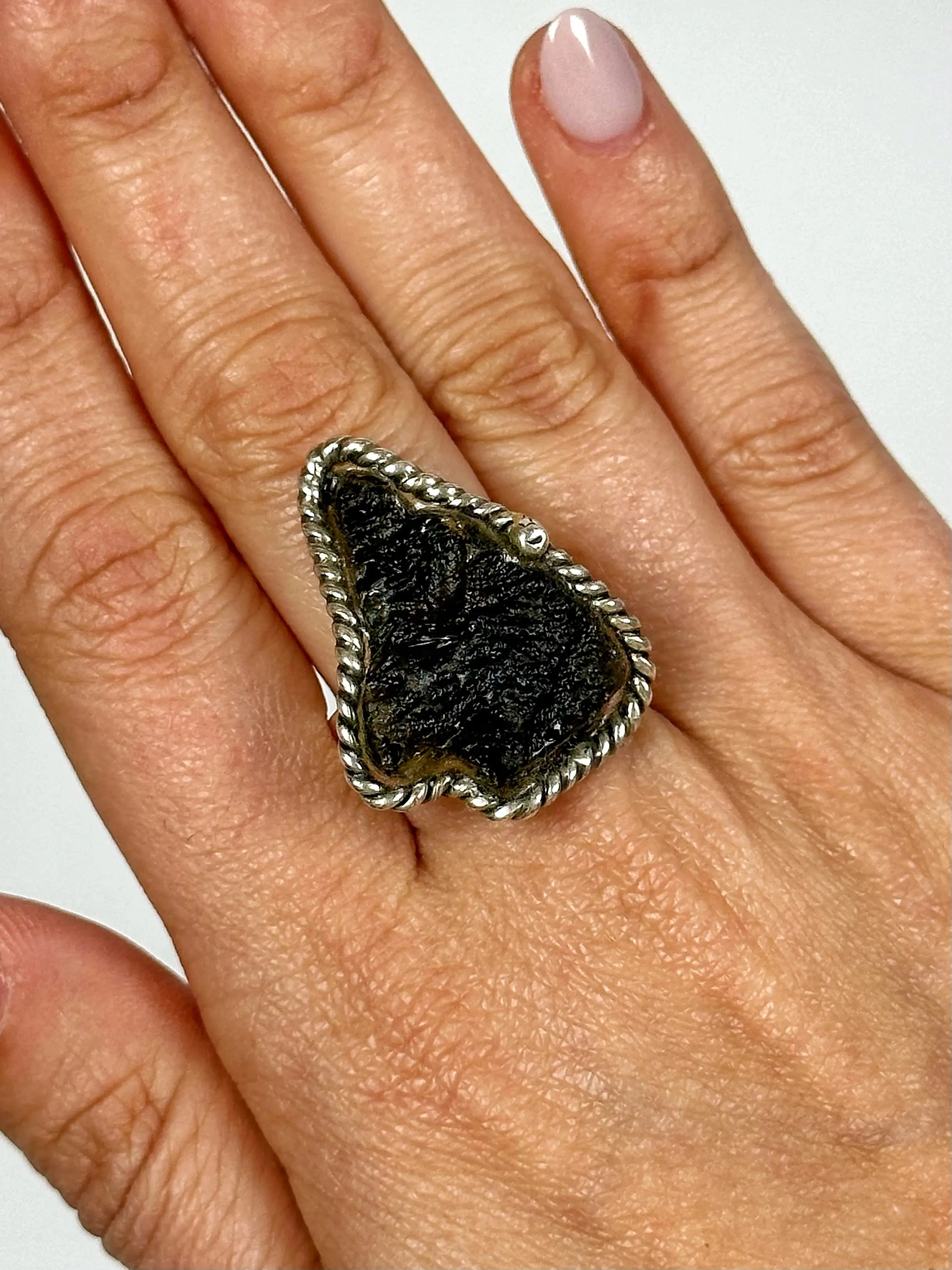 Genuine Moldavite Ring - #1